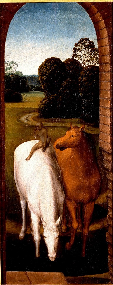 Two Horses in a Landscape, 1490, Hans Memling