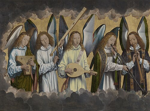 Music-making Angels, 1480, Hans Memling