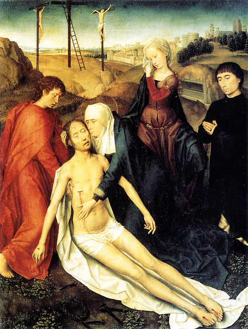 Le Christ mort pleuré par sa Mère, Saint Jean et, 1485, Hans Memling