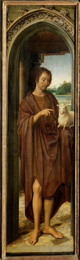 Innenflügel des Johannesaltärchen: Johannes der Täufer, 1485, Hans Memling