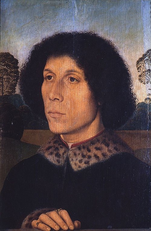 Portrait d'un homme dans un paysage, 1480, Hans Memling