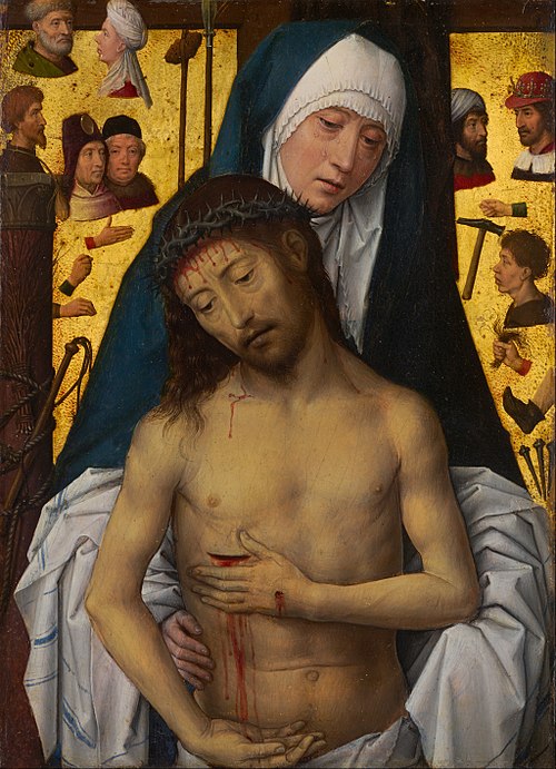The Man of Sorrows in the arms of the Virgin, 1477, Hans Memling
