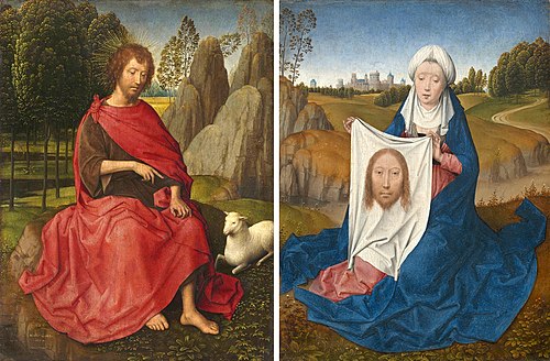 St John the Baptist and Veronica Diptych, 1470, Hans Memling