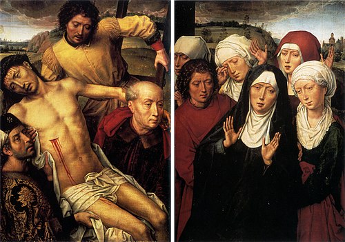 Diptych with deposition, 1475, Hans Memling