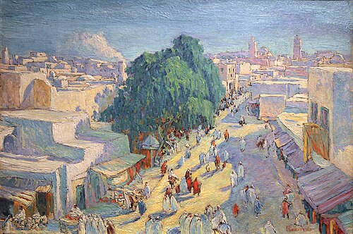 Grande rue à Kairouan, 1925, Maurice Rodieux