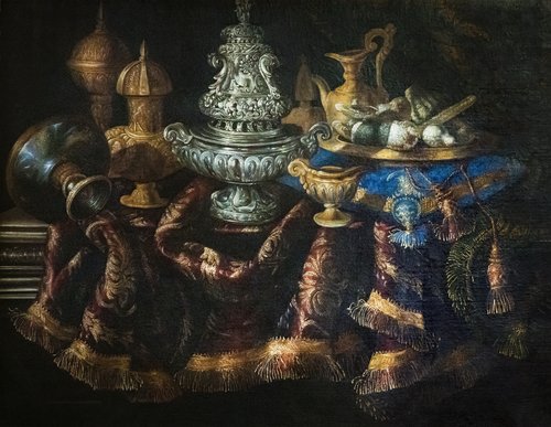 Nature morte aux pièces d'orfèvrerie, 1700, Antonio Tibaldi