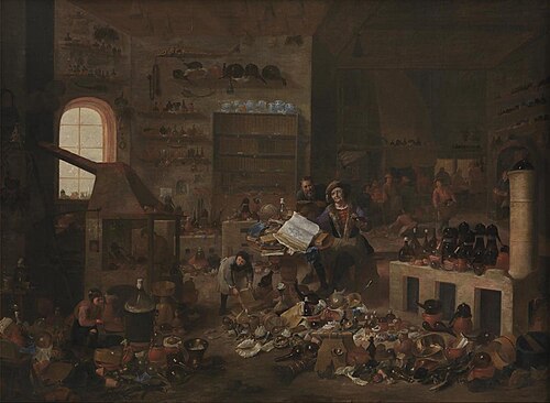 An Alchemist in his Laboratory, 1670, Mattheus van Helmont