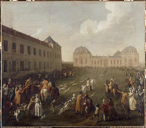 Hallali du cerf aux Grandes Ecuries le 13 septembre 1776, 1780, Nicolas Anne du Bois de Beauchesne