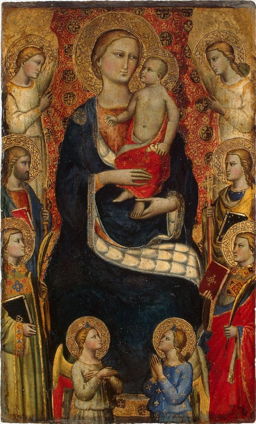 Madonna and Child, Four Saints and Four Angels, 1391, Niccolò di Pietro Gerini