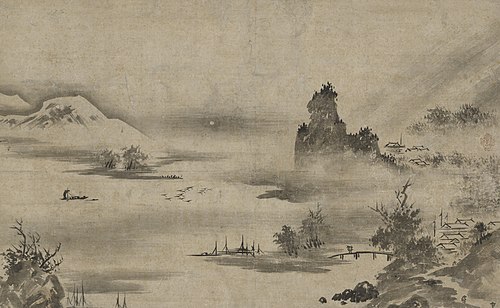 Eight Views of the Xiao-Xiang Region (Shosho Hakkei), , Kanō Motonobu