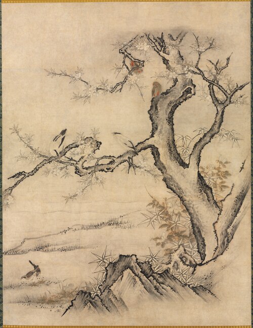 Flowers and Birds in a Spring Landscape, 1529, Kanō Motonobu