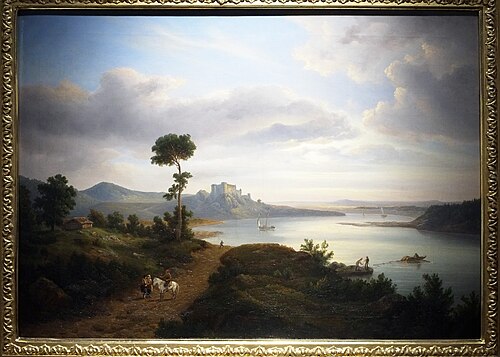 Northern Landscape with a Lake and a Castle, 1863, Chrystian Breslauer
