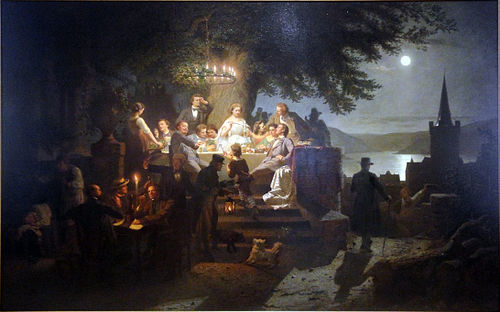 Sommernacht am Rhein, 1850, Christian Eduard Boettcher
