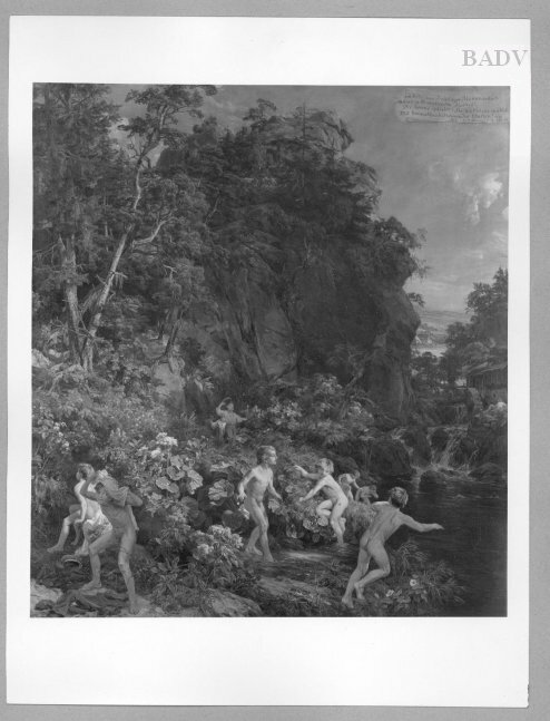 Bathing boys in a valley, 1885, Christian Friedrich Gille