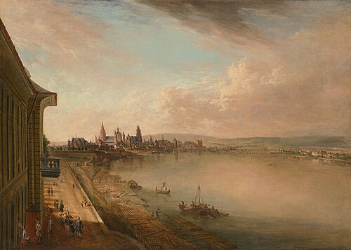 Blick auf Mainz von Süden, 1784, Christian Georg Schütz
