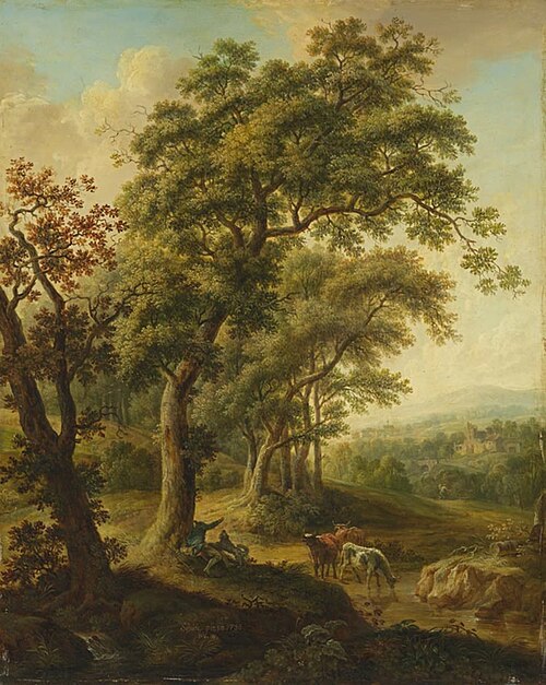 Landschaft mit Viehtränke, 1780, Christian Georg Schütz