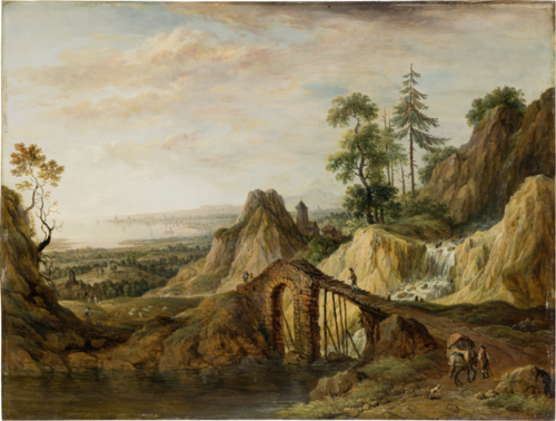 Landscape with a Bridge, 1787, Christian Georg Schütz