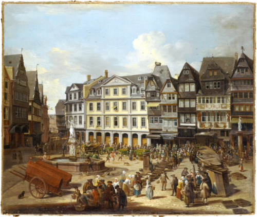 A Market on the Römerberg in Frankfurt, 1754, Christian Georg Schütz