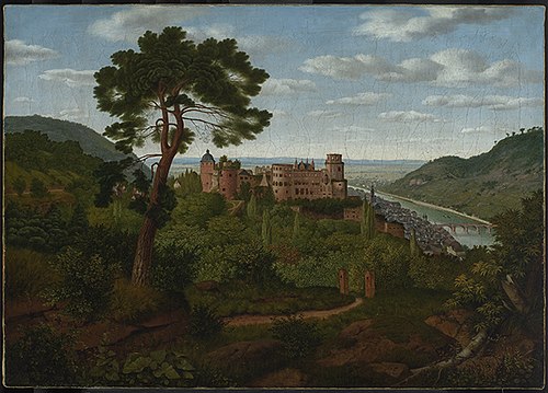 Blick auf Heidelberg und das Heidelberger Schloss, 1835, Christian Köster