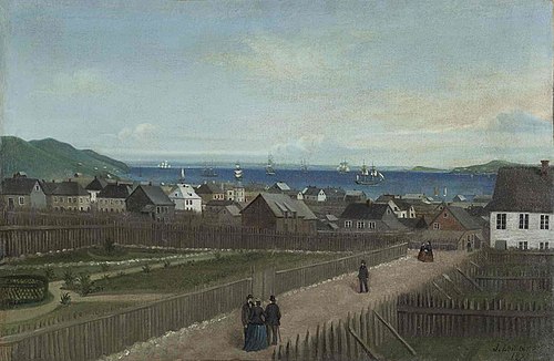 Vue de la ville de Saint-Pierre, 1875, Joseph Lemoine