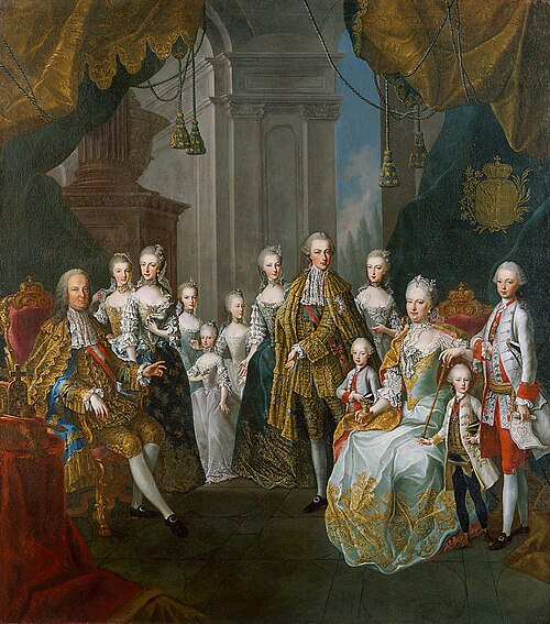 Franz I. Stephan und Maria Theresia mit elf Kindern, , Martin van Meytens