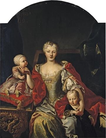 Portrait of Polyxena Christina of Hesse-Rotenburg with her children, 1800, Martin van Meytens