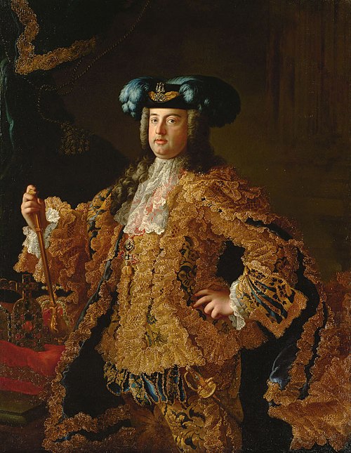 Herzog Franz (I.) Stephan von Lothringen (1708-1765), in reichem Hofkleid, Kniestück, 1745, Martin van Meytens