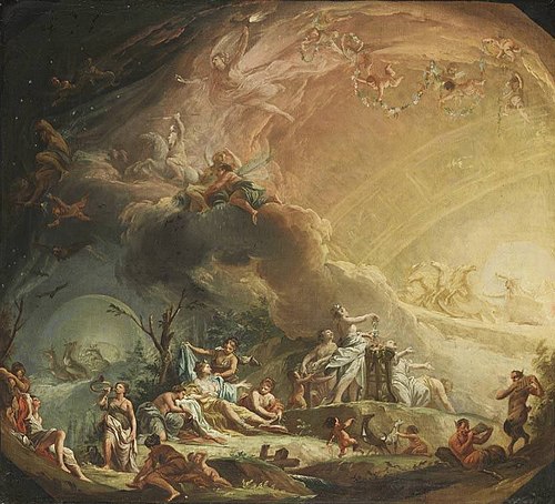 Allegorie des Morgens mit Aufbruch der Diana zur Jagd, 1772, Christian Wink