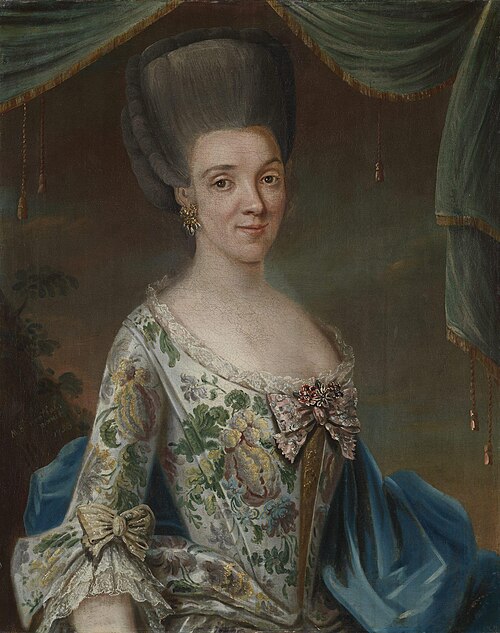 Portrait of Elisabeth Geelmuyden Gyldenkrantz, 1753, Mathias Blumenthal