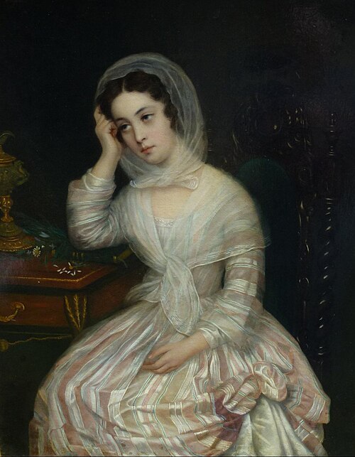 Portrait de jeune femme à la marguerite, 1850, Amanda Fougère