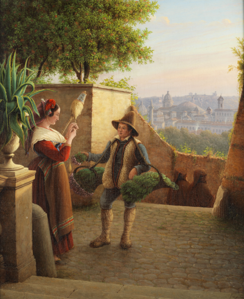 Im Giardino degli Aranci in Rom, 1859, Wilhelm Brücke