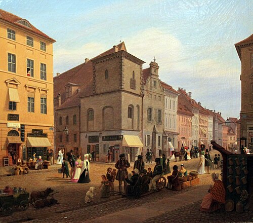 Вид на бывшей Берлинской мэрии башни, 1840, Wilhelm Brücke