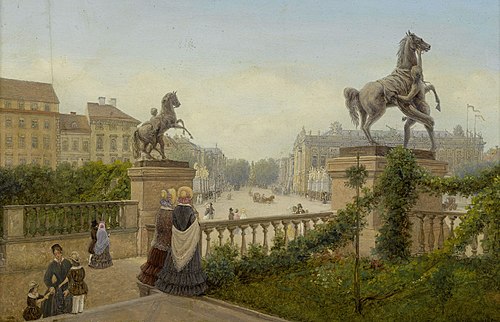 Unter den Linden, 1852, Wilhelm Brücke