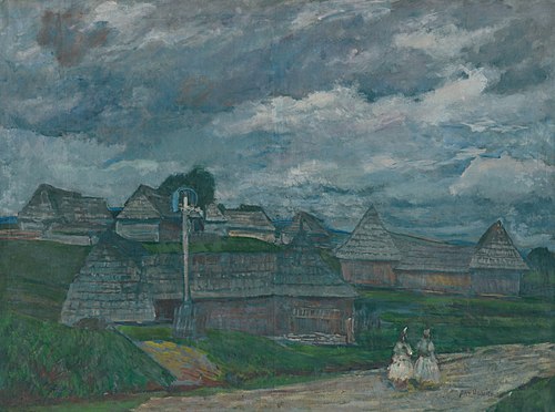 Motív z východného Slovenska, 1918, Antonín Hudeček
