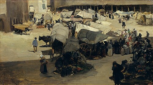 The Market in Santa Coloma de Queralt, 1927, Jaime Morera y Galicia