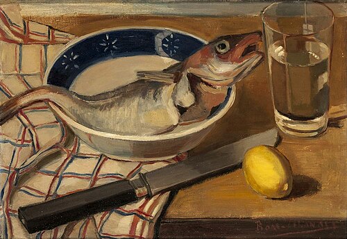 Stilleven met visch, 1925, Maria C. Boas-Zélander