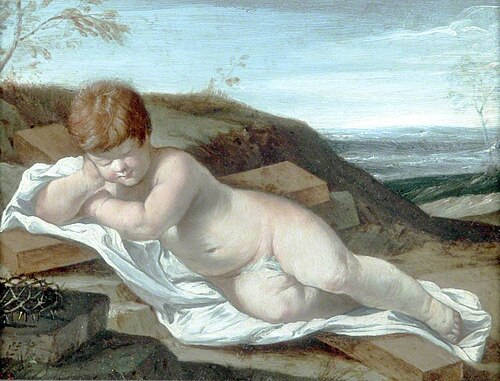 The Infant Christ Asleep on the Cross, , Guido Reni