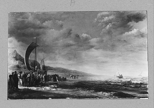 the shore near Scheveningen, 1625, Simon de Vlieger