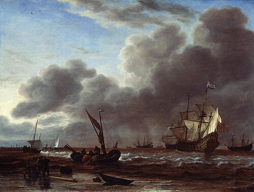 Frigate "Amsterdam" near Den Helder, 1649, Simon de Vlieger