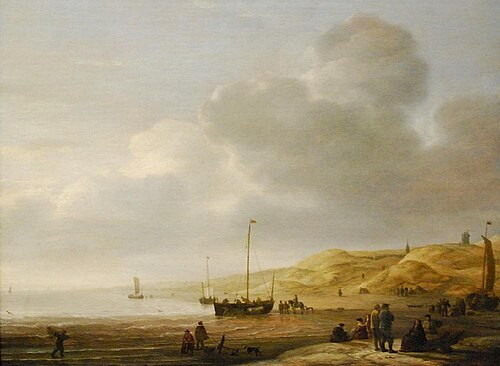 The beach near Scheveningen, 1646, Simon de Vlieger