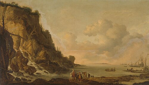 Rocky coast, 1650, Simon de Vlieger
