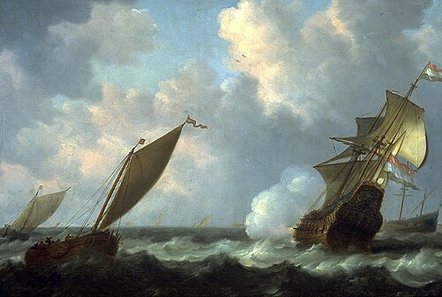 Marine with Dutch Shipping, 1635, Simon de Vlieger
