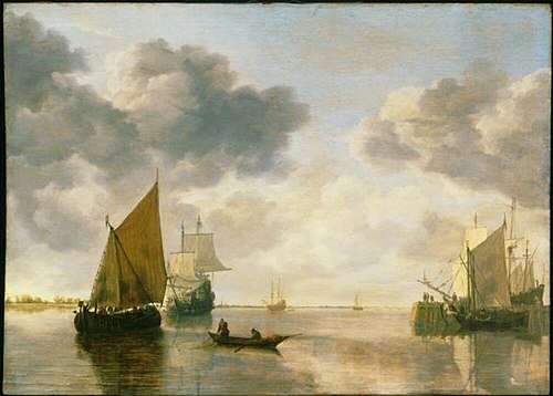 Ships on a calm Sea, 1634, Simon de Vlieger
