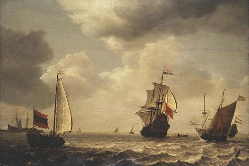 Stormy Sea with Sailing Ships, 1640, Simon de Vlieger