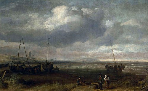 La côte de la mer à Scheveningen., 1653, Simon de Vlieger