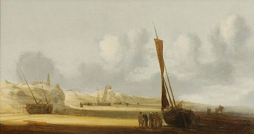 Ships at the Beach at Scheveningen, 1636, Simon de Vlieger