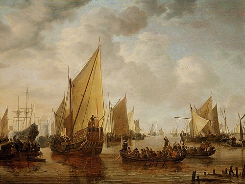 Visiting the Fleet, 1649, Simon de Vlieger