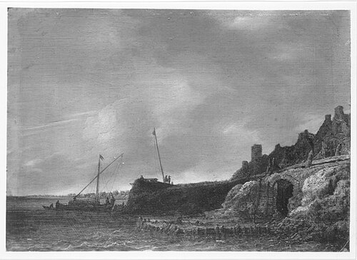 Küste bei ruhiger See, 1626, Simon de Vlieger