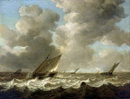Fishing Boats in a Rough Sea, 1644, Simon de Vlieger