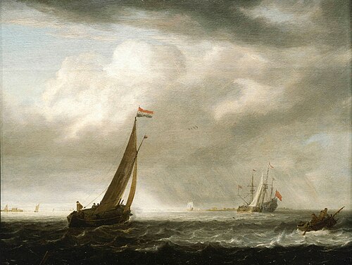 A Squally Day in a Dutch Estuary, 1645, Simon de Vlieger